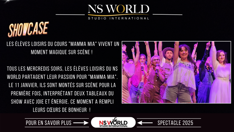 Un spectacle inoubliable à Saint-Witz : les élèves des cours loisir de l'école de comédie musicale NS WORLD brillent sur scène avec chant, danse et théâtre dans un show exceptionnel